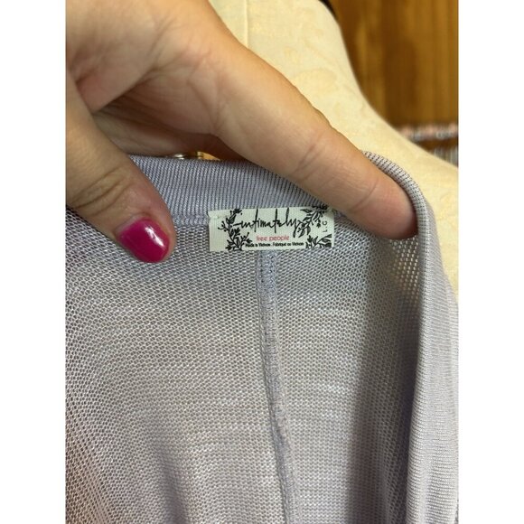 Intimately Free People Silver/Gray Long Sleeve Knit Lightweight L NWOT Raw Hem - Picture 8 of 10